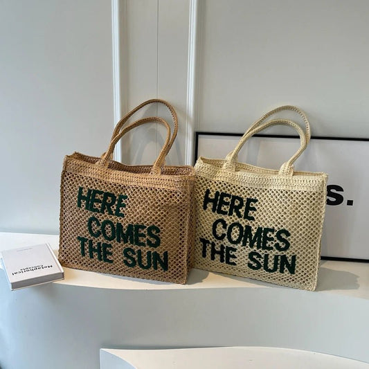 Borsa a spalla in paglia intrecciata da donna - Borsa a spalla ATREND