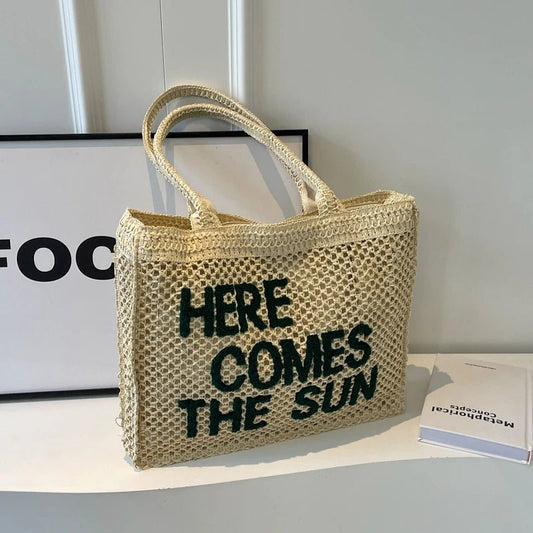 Borsa a spalla in paglia intrecciata da donna - Borsa a spalla ATREND
