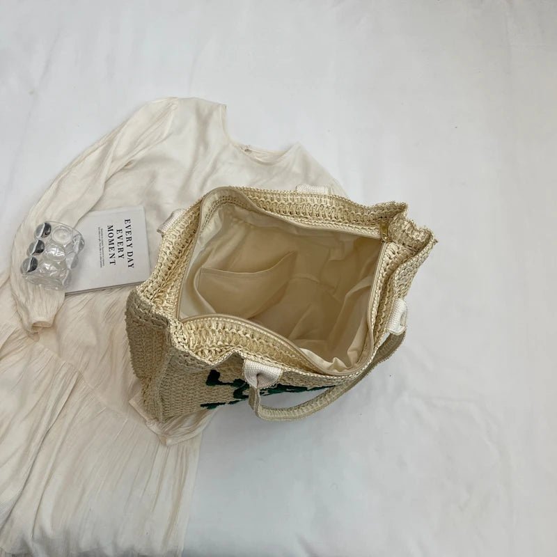 Borsa a spalla in paglia intrecciata da donna - Borsa a spalla ATREND