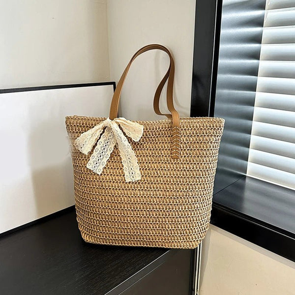 Borsa a spalla lavorata a mano in paglia da donna ATREND