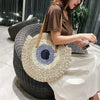 Borsa a spalla rotonda in paglia da donna ATREND