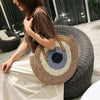 Borsa a spalla rotonda in paglia da donna ATREND