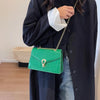 Borsa a tracolla a catena in pelle PU con motivo coccodrillo da donna ATREND