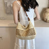 Borsa a tracolla casual in paglia intrecciata da donna ATREND