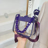 Borsa a tracolla trasparente in PVC con brillantini e catena da donna ATREND