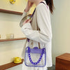Borsa a tracolla trasparente in PVC con brillantini e catena da donna ATREND