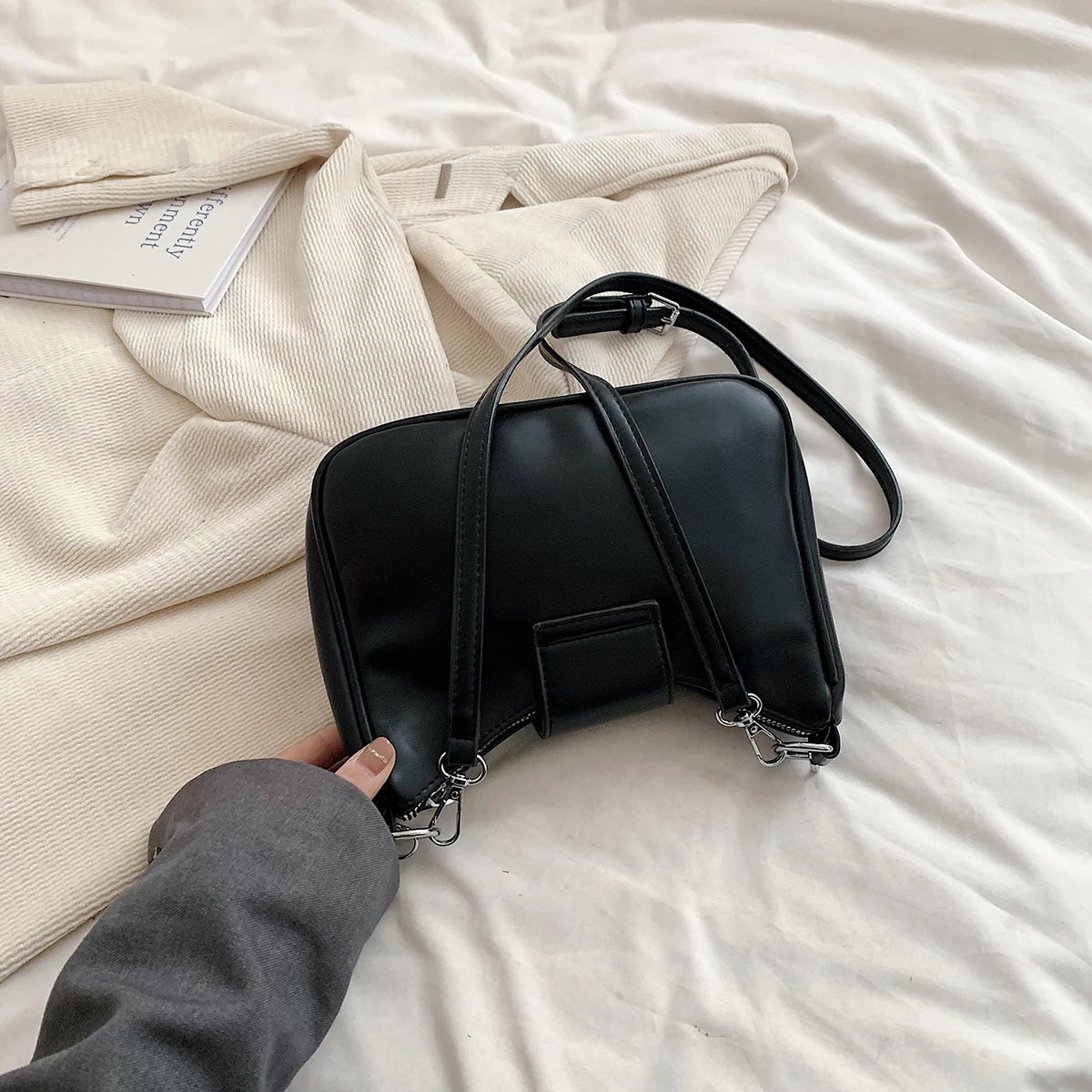 Borsa a tracolla vintage con fiocco in pelle PU da donna - Borsa a tracolla ATREND