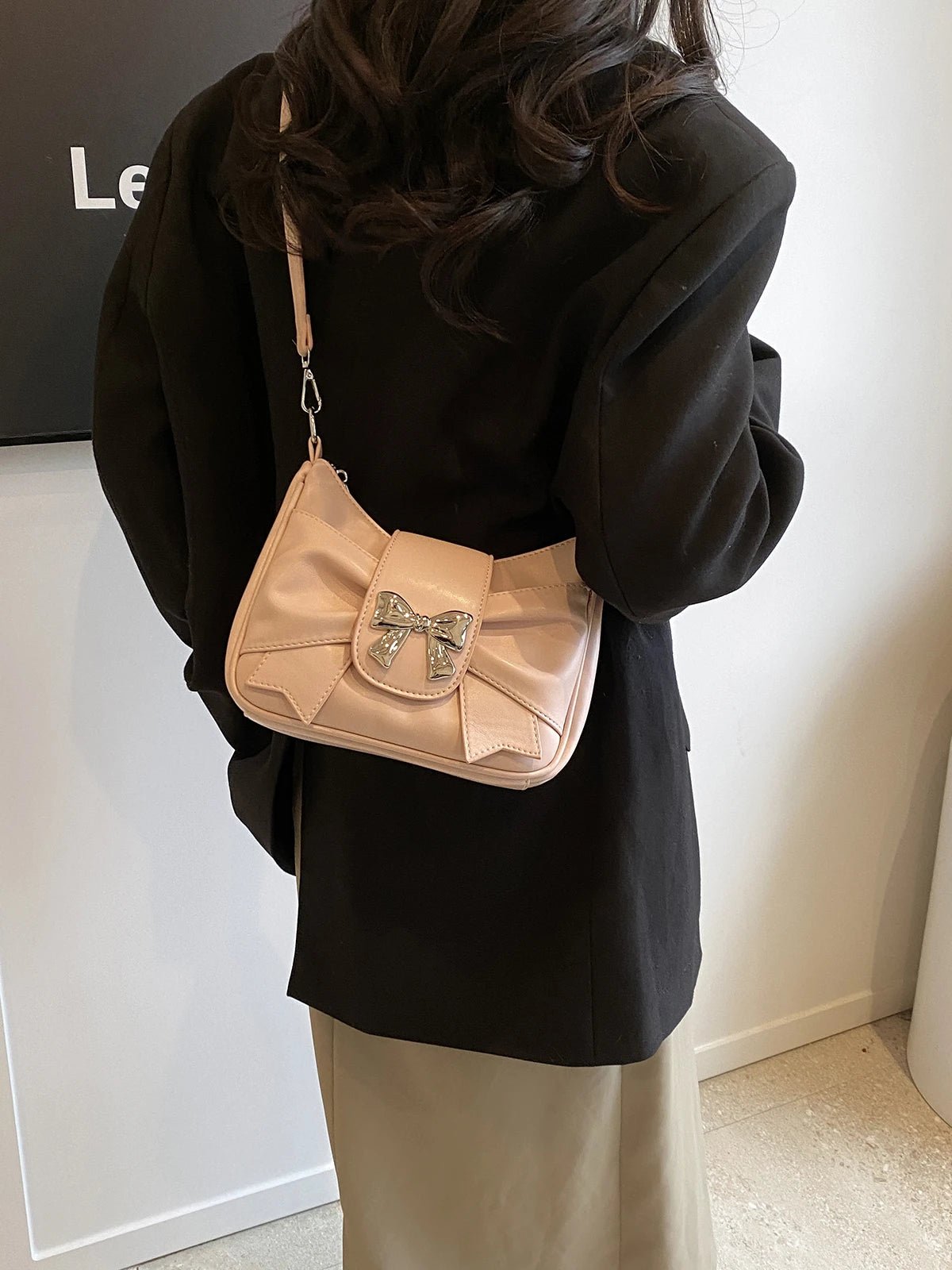 Borsa a tracolla vintage con fiocco in pelle PU da donna - Borsa a tracolla ATREND