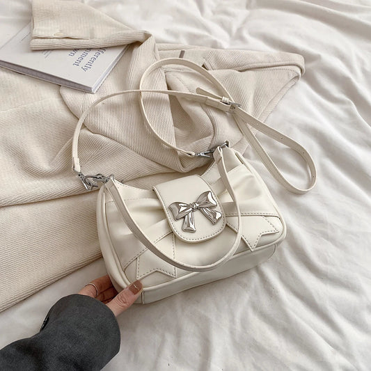 Borsa a tracolla vintage con fiocco in pelle PU da donna - Borsa a tracolla ATREND
