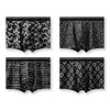Boxer casual 4 pezzi confortevoli con stampa grafica da uomo ATREND