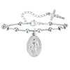 Bracciale rosario e croce in acciaio inossidabile placcato oro da donna ATREND