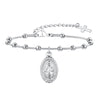 Bracciale rosario e croce in acciaio inossidabile placcato oro da donna ATREND