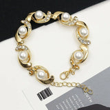 Braccialetto geometrico con perla e brillantini da donna - bracciali ATREND
