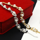 Braccialetto geometrico con perla e brillantini da donna - bracciali ATREND