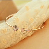 Braccialetto senza chiusura con cuore e brillantini da donna - bracciali ATREND