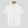 Camicia a rete con costine trasparenti a mezze maniche da uomo ATREND