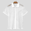 Camicia a rete trasparente a mezze maniche da uomo ATREND