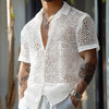 Camicia a rete trasparente a mezze maniche da uomo ATREND