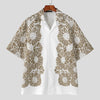 Camicia casual a mezze maniche con stampa floreale da uomo ATREND