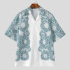 Camicia casual a mezze maniche con stampa floreale da uomo ATREND