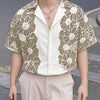Camicia casual a mezze maniche con stampa floreale da uomo ATREND