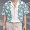 Camicia casual a mezze maniche con stampa floreale da uomo ATREND