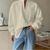 Camicia casual con scollo a v e cerniera da uomo ATREND