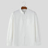 Camicia casual con scollo a v e cerniera da uomo ATREND