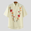Camicia casual con stampa floreale a mezze maniche da uomo ATREND
