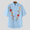 Camicia casual con stampa floreale a mezze maniche da uomo ATREND