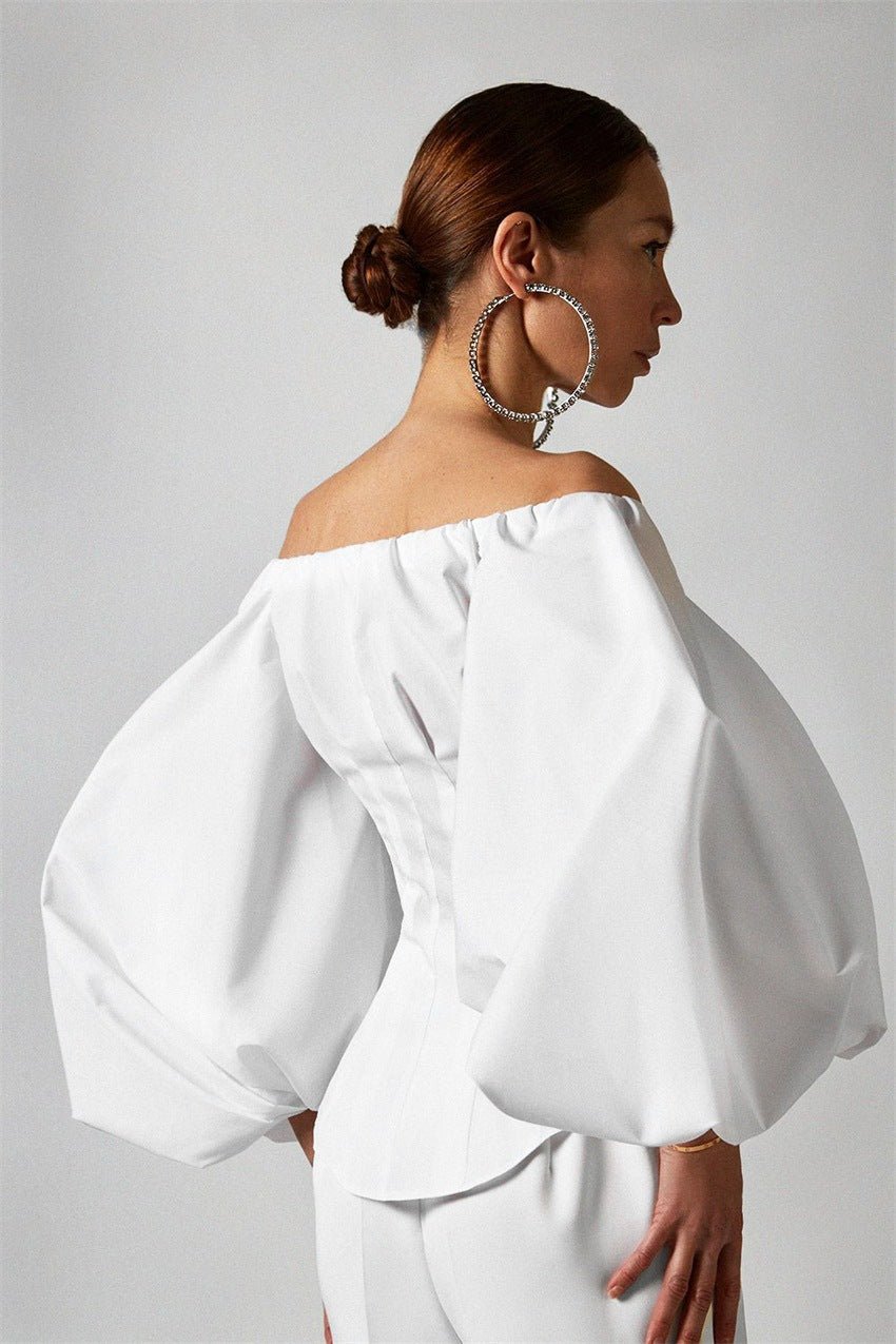 Camicia con maniche a lanterna & spalle scoperte - camicia donna ATREND