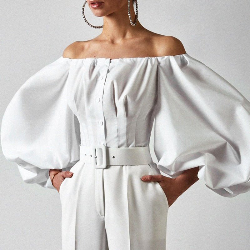 Camicia con maniche a lanterna & spalle scoperte - camicia donna ATREND