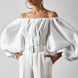 Camicia con maniche a lanterna & spalle scoperte - camicia donna ATREND