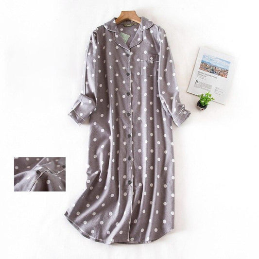 Camicia da notte lunga in cotone da donna - Camicia da donna ATREND