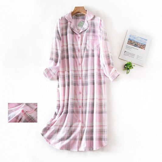 Camicia da notte lunga in cotone da donna - Camicia da donna ATREND