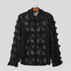 Camicia patchwork trasparente con nappe a maniche lunghe da uomo ATREND