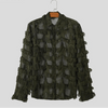Camicia patchwork trasparente con nappe a maniche lunghe da uomo ATREND