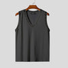 Canottiera patchwork casual con bordo a contrasto in pizzo da uomo ATREND