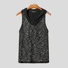 Canottiera patchwork con cappuccio e pizzo da uomo ATREND