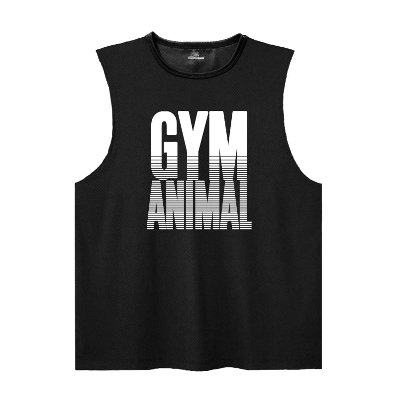 Canottiera sportiva casual con lettere da uomo ATREND