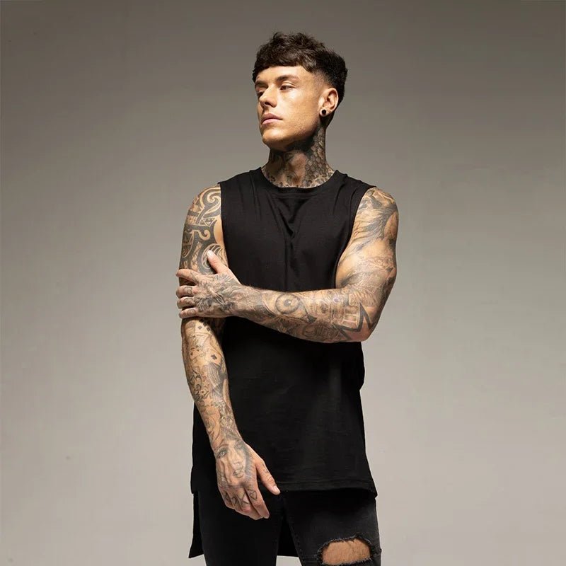Canottiera sportiva oversize senza maniche da uomo - Canottiera sportiva ATREND
