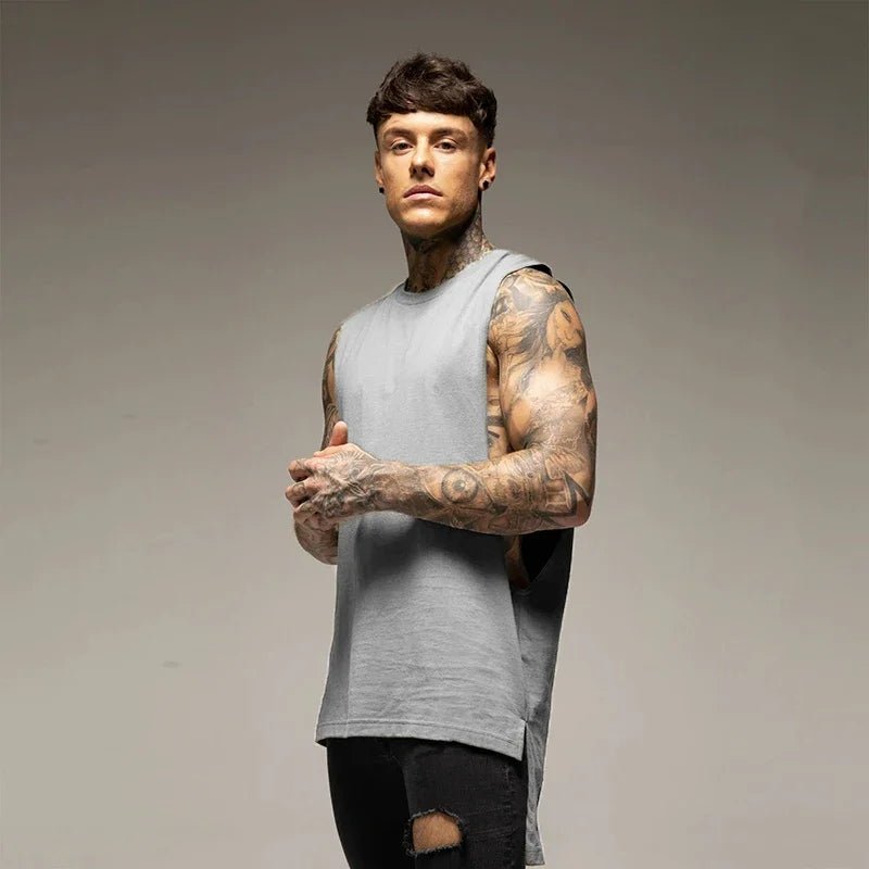 Canottiera sportiva oversize senza maniche da uomo - Canottiera sportiva ATREND