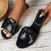Ciabatte casual in pelle PU con fascia geometrica da donna ATREND