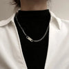 Collana a catena con clavicola stile hip - hop in acciaio da uomo ATREND