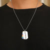 Collana casual con medaglia bicolor in acciaio da uomo ATREND