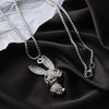 Collana con ciondolo a forma di coniglio con brillantini in acciaio da uomo ATREND