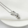 Collana con ciondolo a forma di coniglio con brillantini in acciaio da uomo ATREND