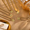 Collana con ciondolo in acciaio inossidabile con catena a corda intrecciata con alfabeto unisex ATREND
