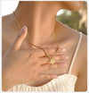 Collana con ciondolo in acciaio inossidabile con catena a corda intrecciata con alfabeto unisex ATREND