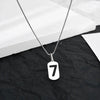 Collana con ciondolo numero 7 in acciaio al titanio da uomo ATREND